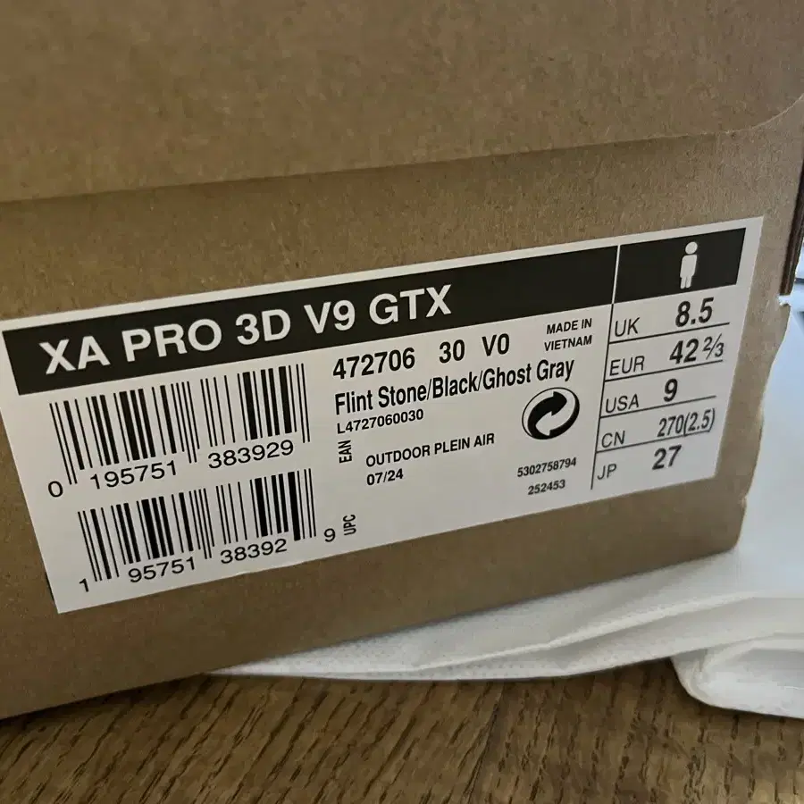 살로몬 XA PRO 3D V9 GTX 블루블랙 270