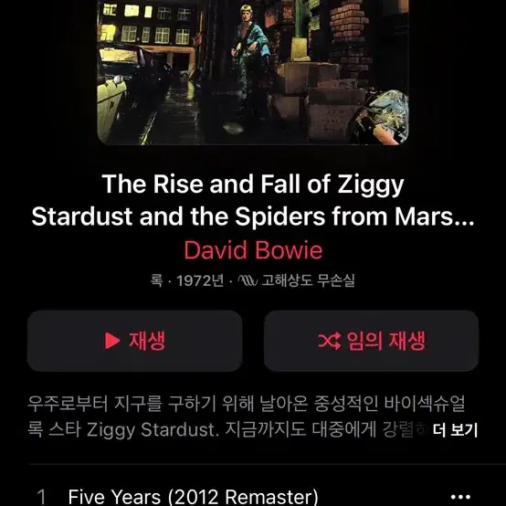 데이비드 보위 Ziggy Stardust lp