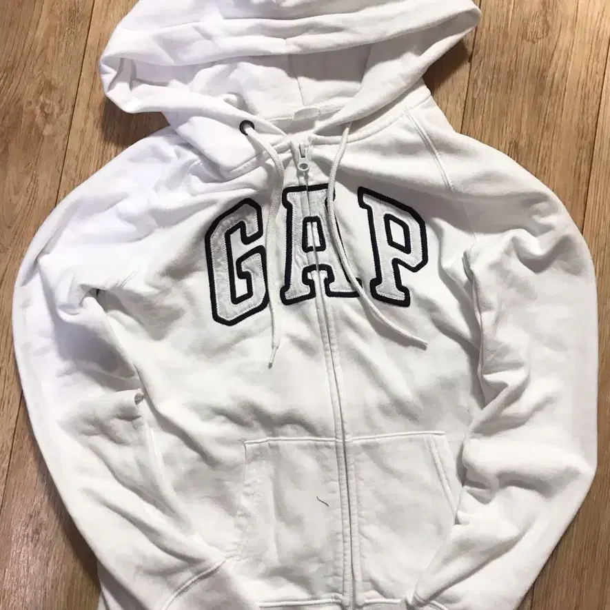 GAP 갭 화이트 후드집업 져지 어항 솜 아보라