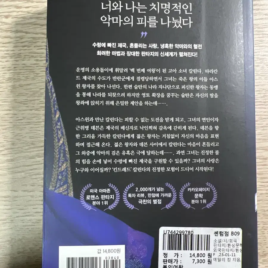 불의 여왕 소설책 판매