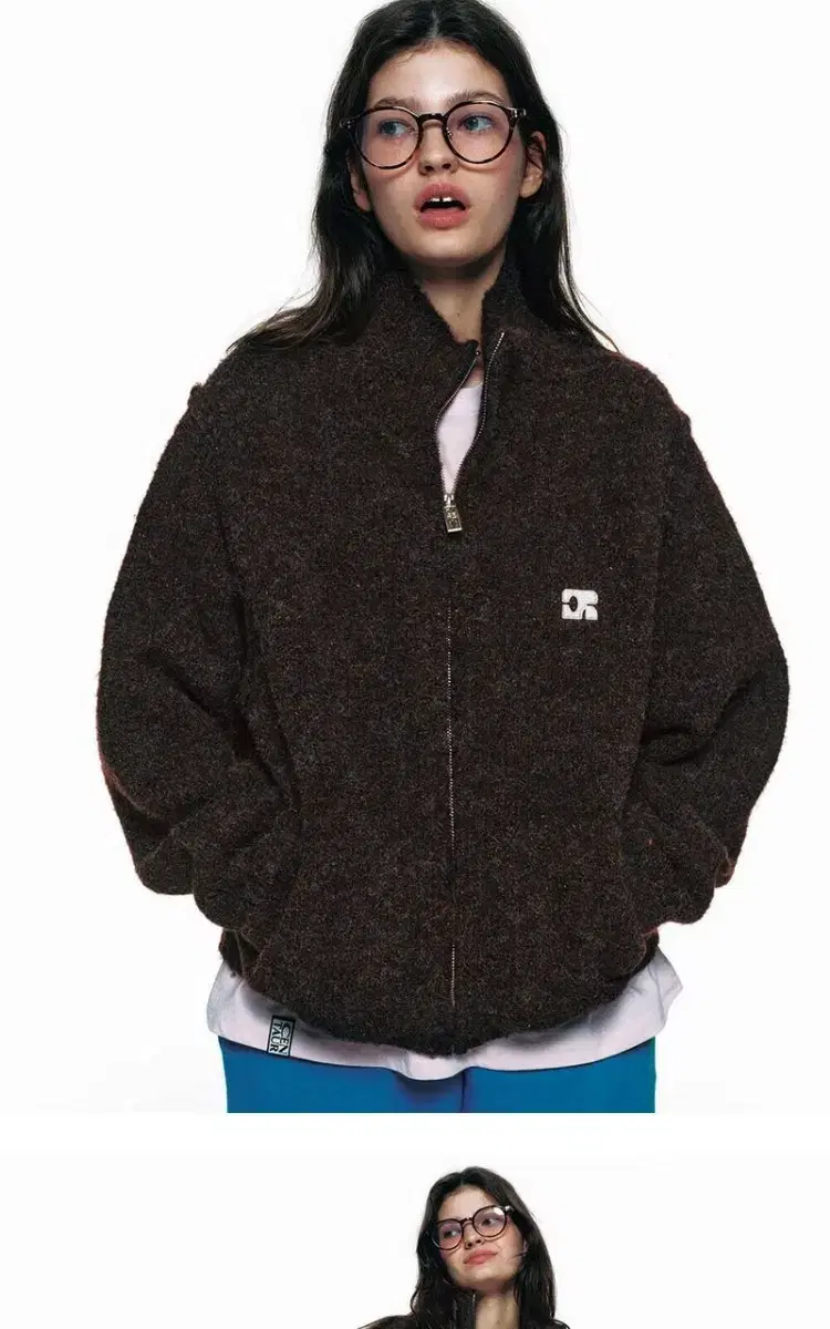 센토르CENTAUR CALMING KNIT ZIP-UP_BROWN 새상품