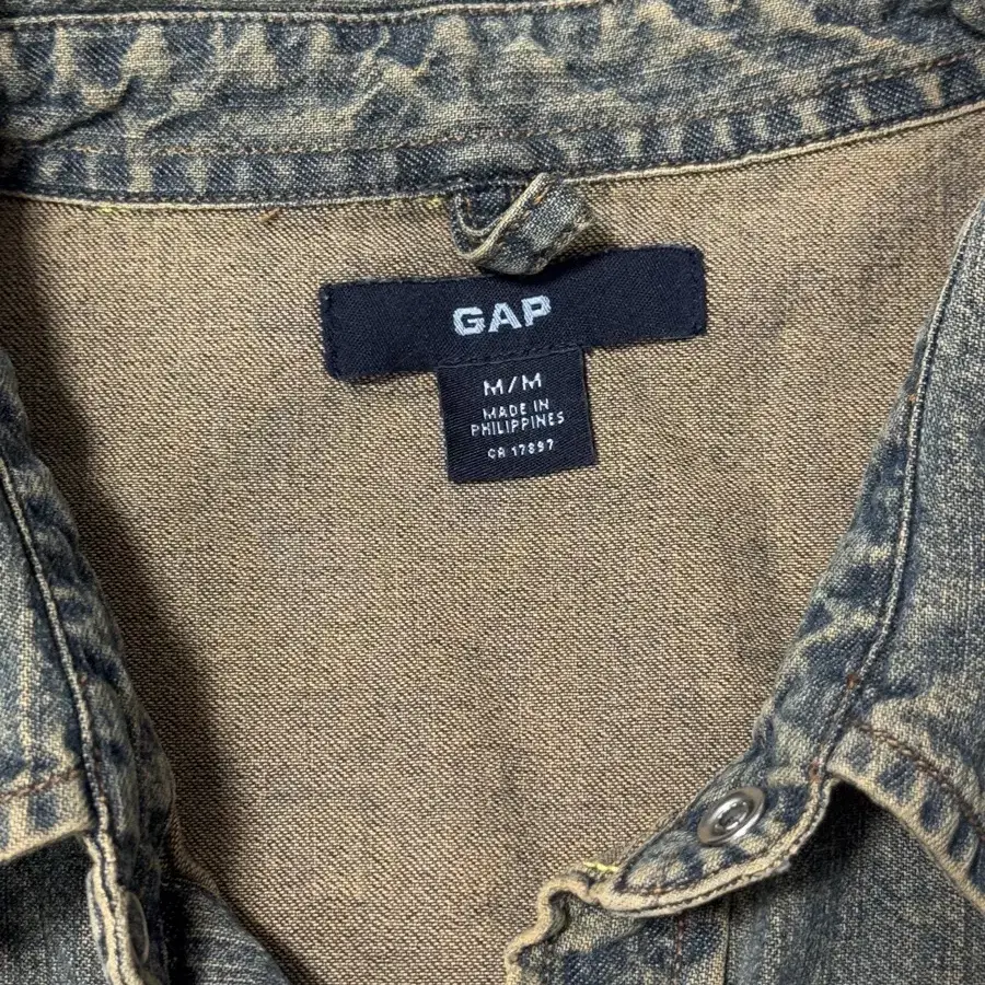 Gap 갭 og 빈티지 녹워싱 웨스턴 데님셔츠 M