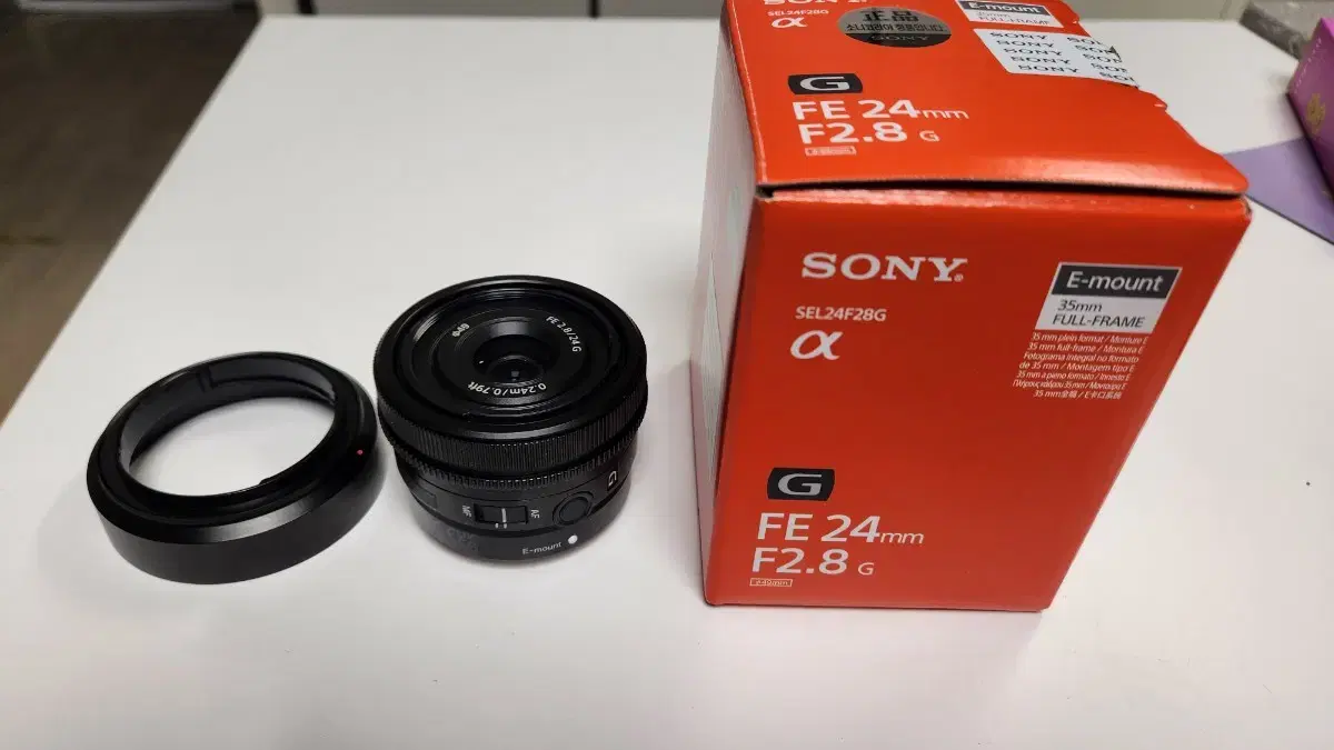 소니 24mm f2.8 G 렌즈 팝니다 (sel24f28g, 24g)