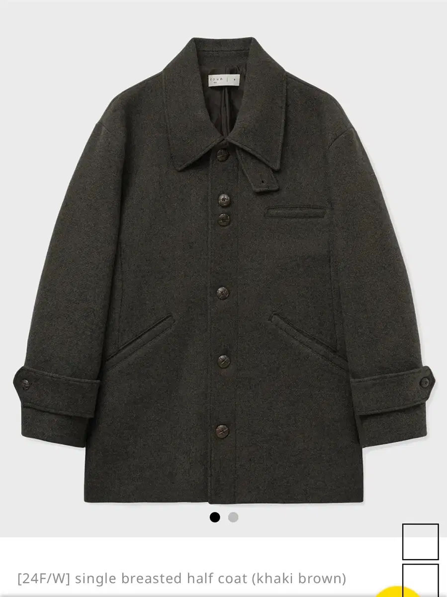 1)노운 noun 24FW single breasted half coat