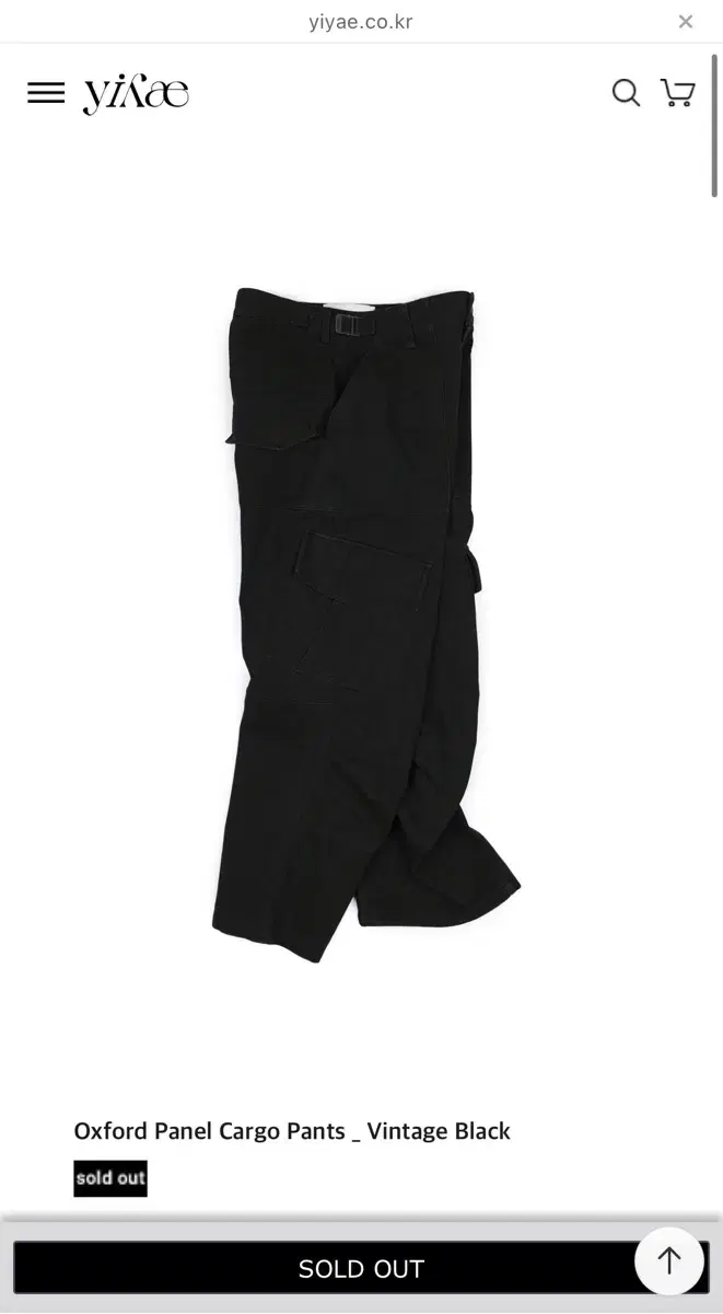 yiyae Oxford Panel Cargo Pants Black (L)