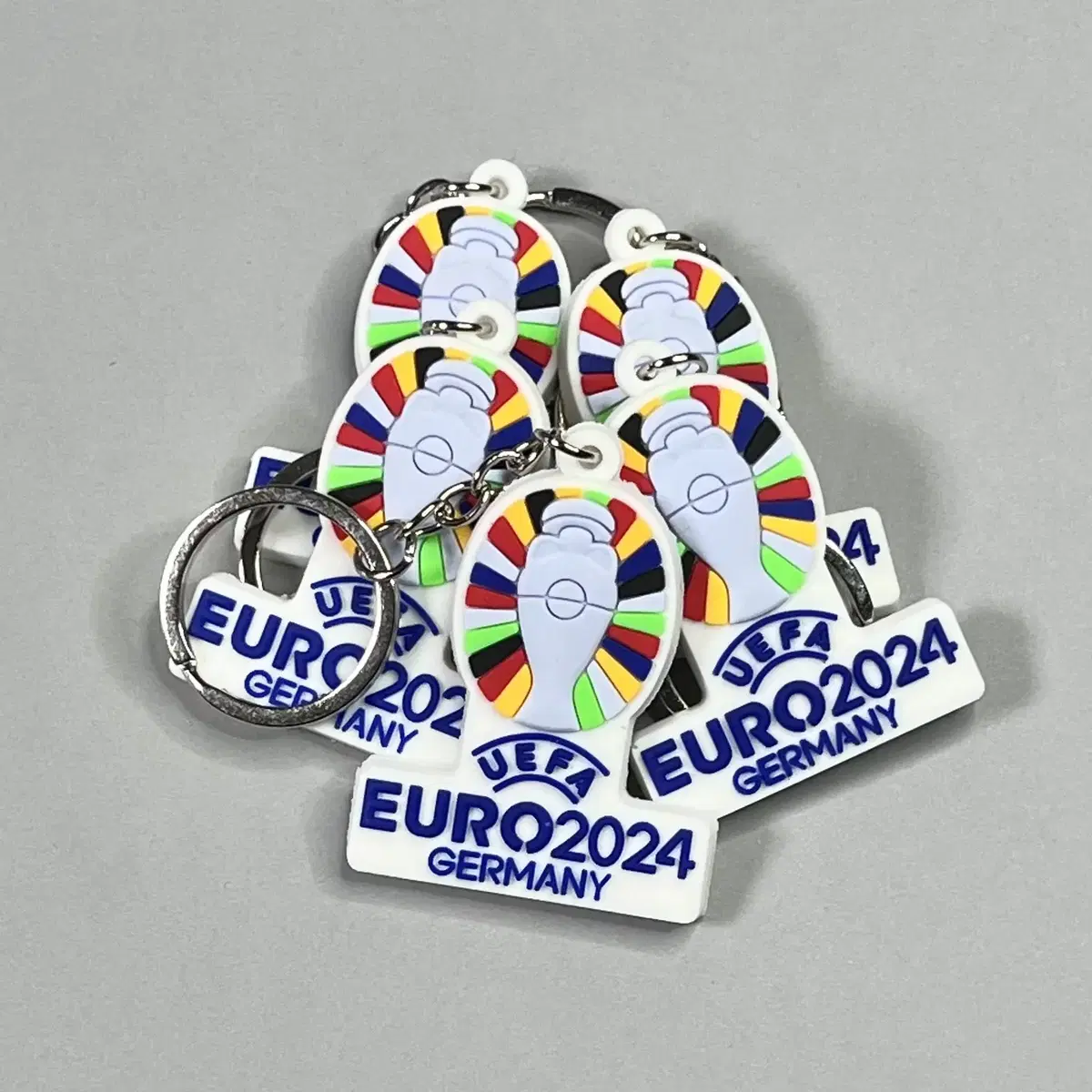 Euro 2024 Overseas Soccer Emblem Logo Silicone keyring Key Chain Keyring