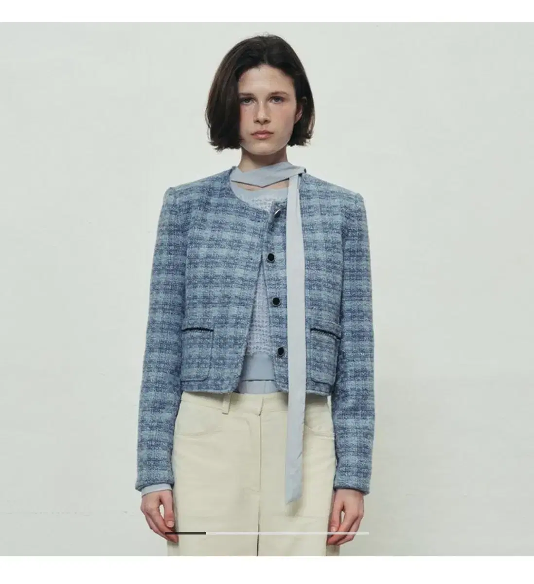 쏘이르 TWEED CROP JACKET