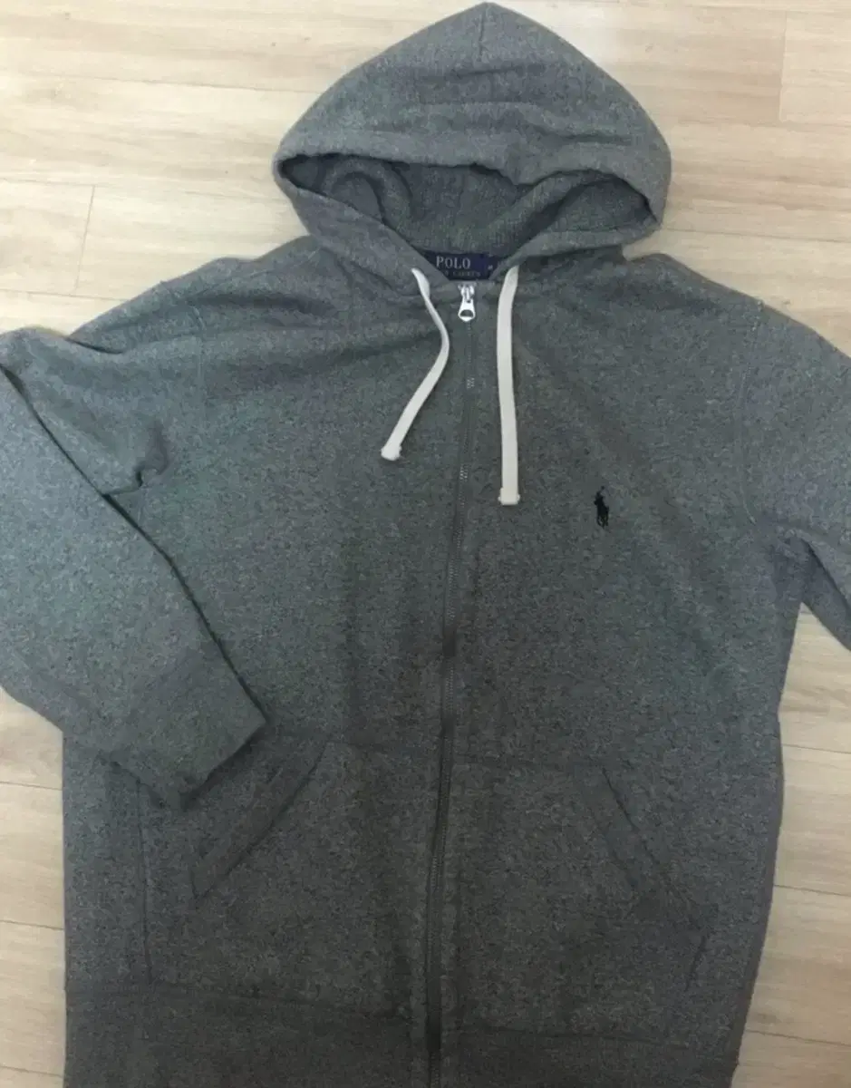 Polo Stone Gray Hooded Zip-Up M