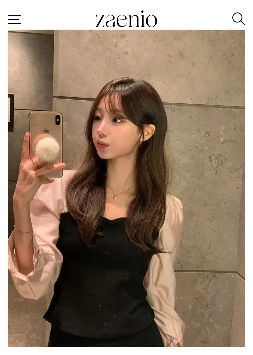 [3/23까지 판매] 제니오 문릿 쉬머 블라우스 zaenio