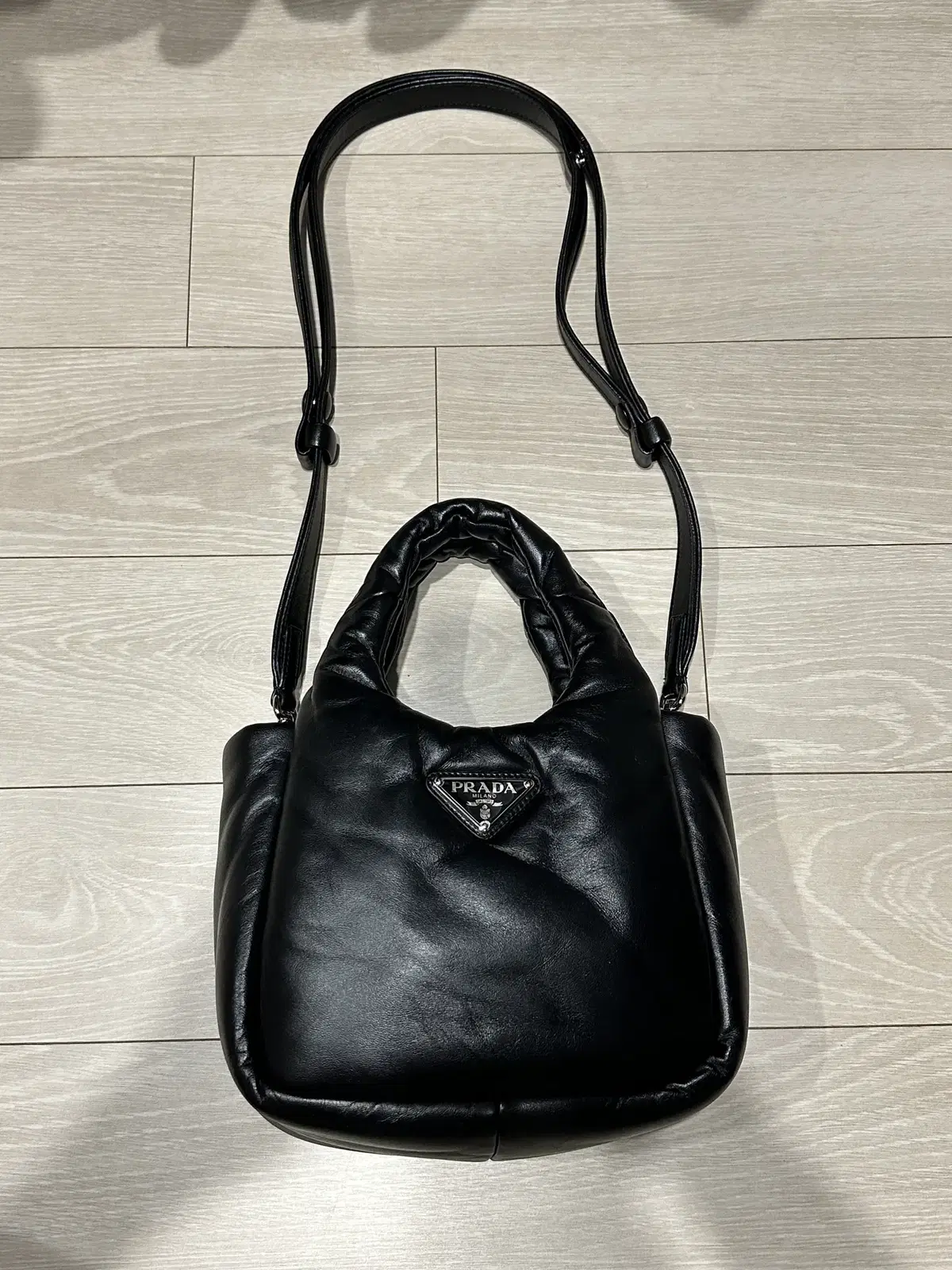 [Prada] Padding Prada Soft Nappa Leather Bag Small (Black)