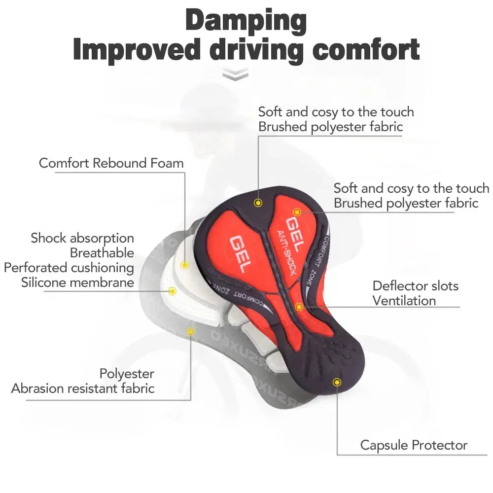 싸이클 산악 BMX 픽시 MTB 로드 자전거 속옷 반바지 쿠션 젤 패드