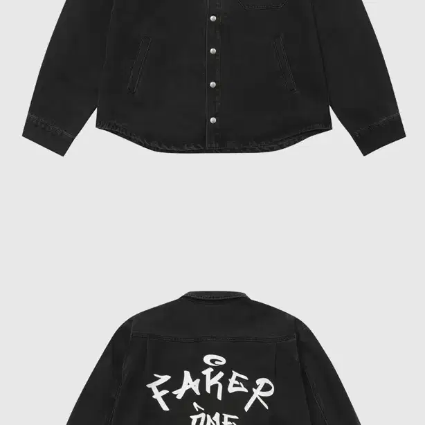 Faker Denim Shirt Jacket Black