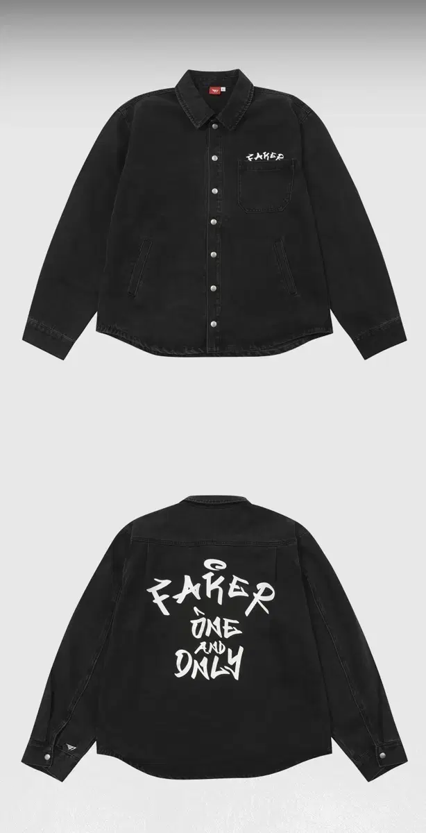 Faker Denim Shirt Jacket Black