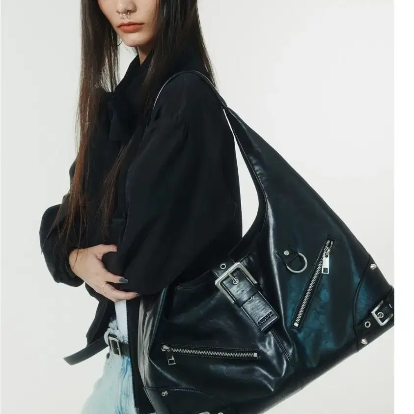 낫노잉 moto hobo bag 검정 호보백 가방 빅백 보부상백