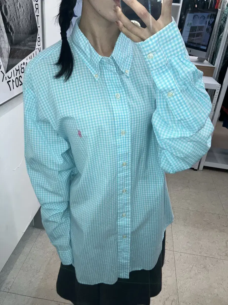 (XL) POLO 폴로 랄프로렌 체크 셔츠 커스텀핏