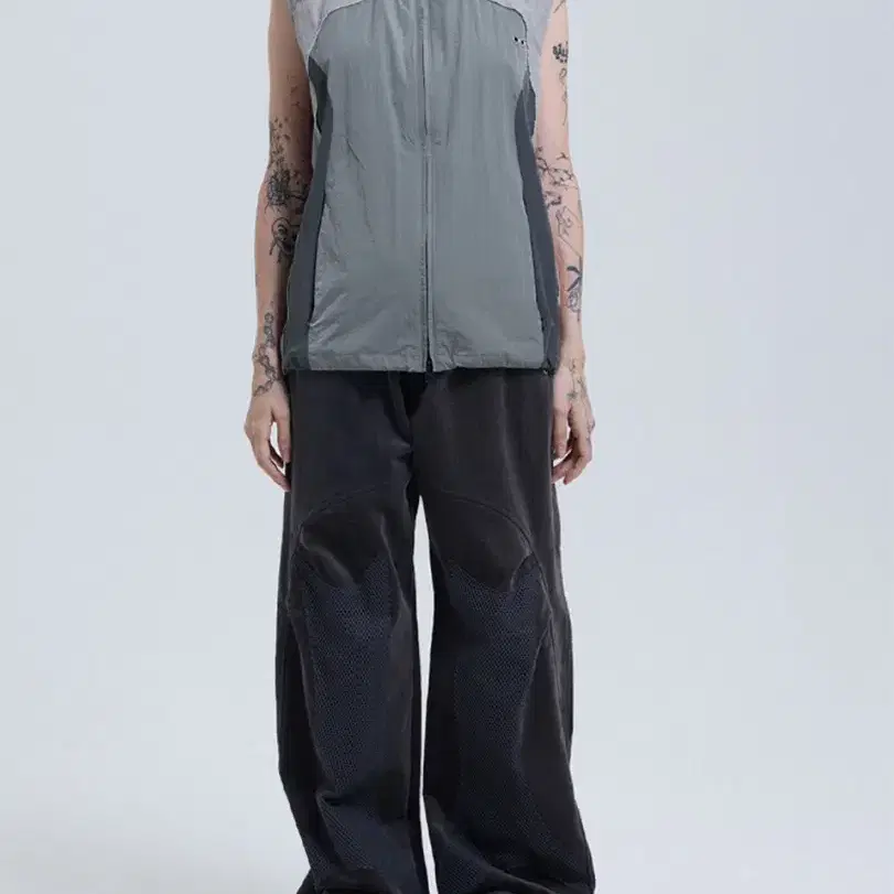 TCM corduroy mesh pants (charcoal)