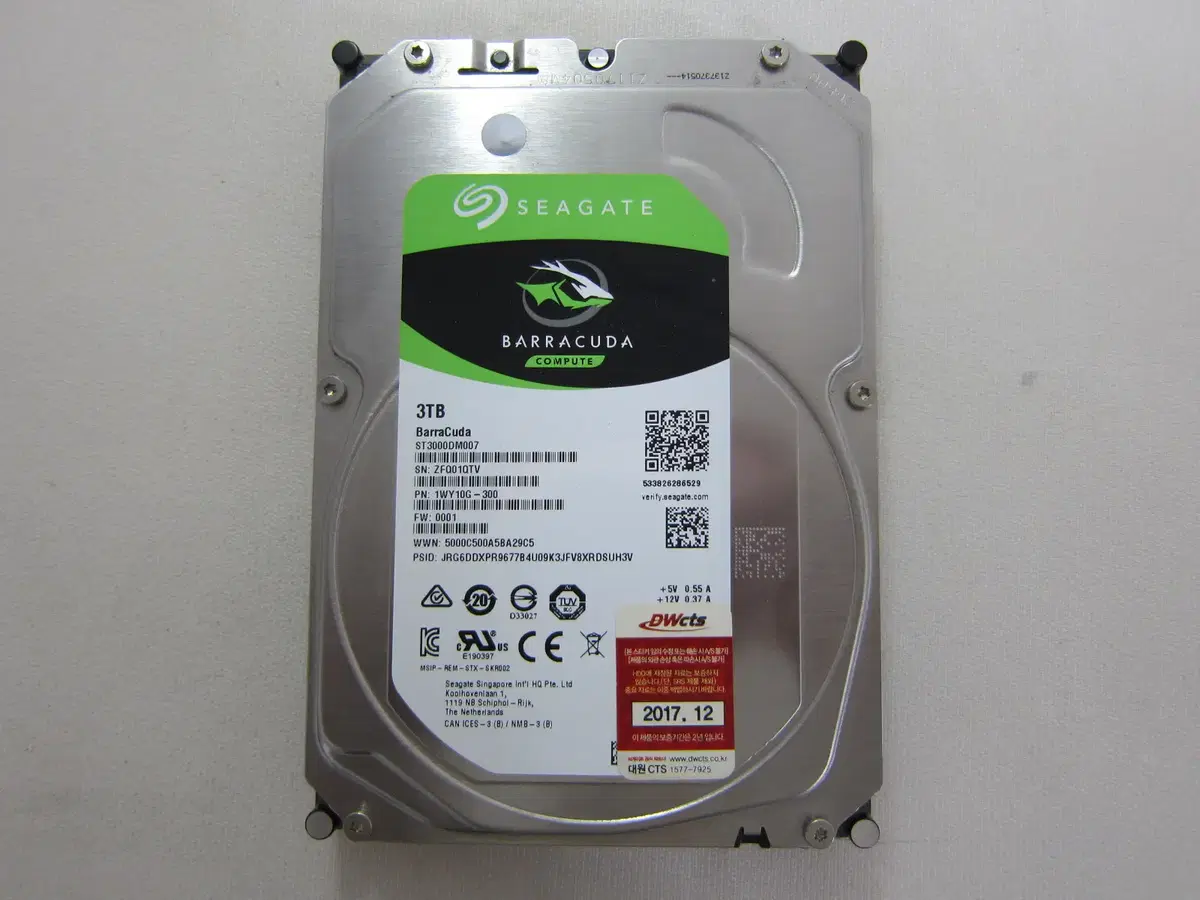 Seagate 하드디스크 BarraCuda 5400/256M 3TB