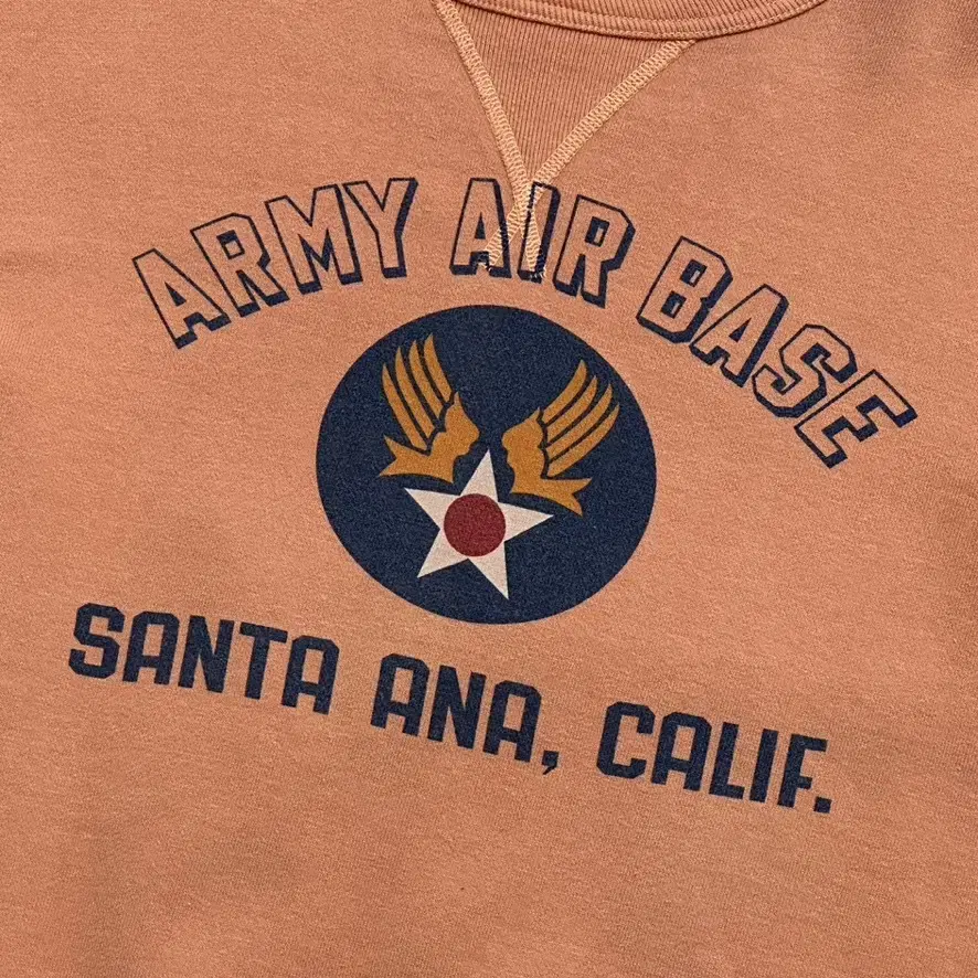 버즈릭슨 Army Air Base 프린팅 스웻셔츠 오렌지 색상 L 사이즈