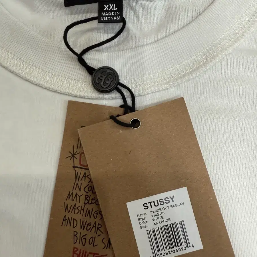 [XXL] stussy 스투시 인사이드 아웃 래글런 긴팔 티셔츠 흰색