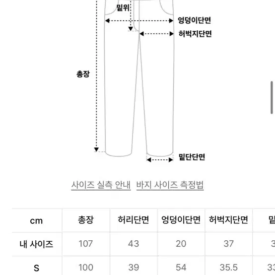 위캔더스 드워프 검정 바지 판매 라지