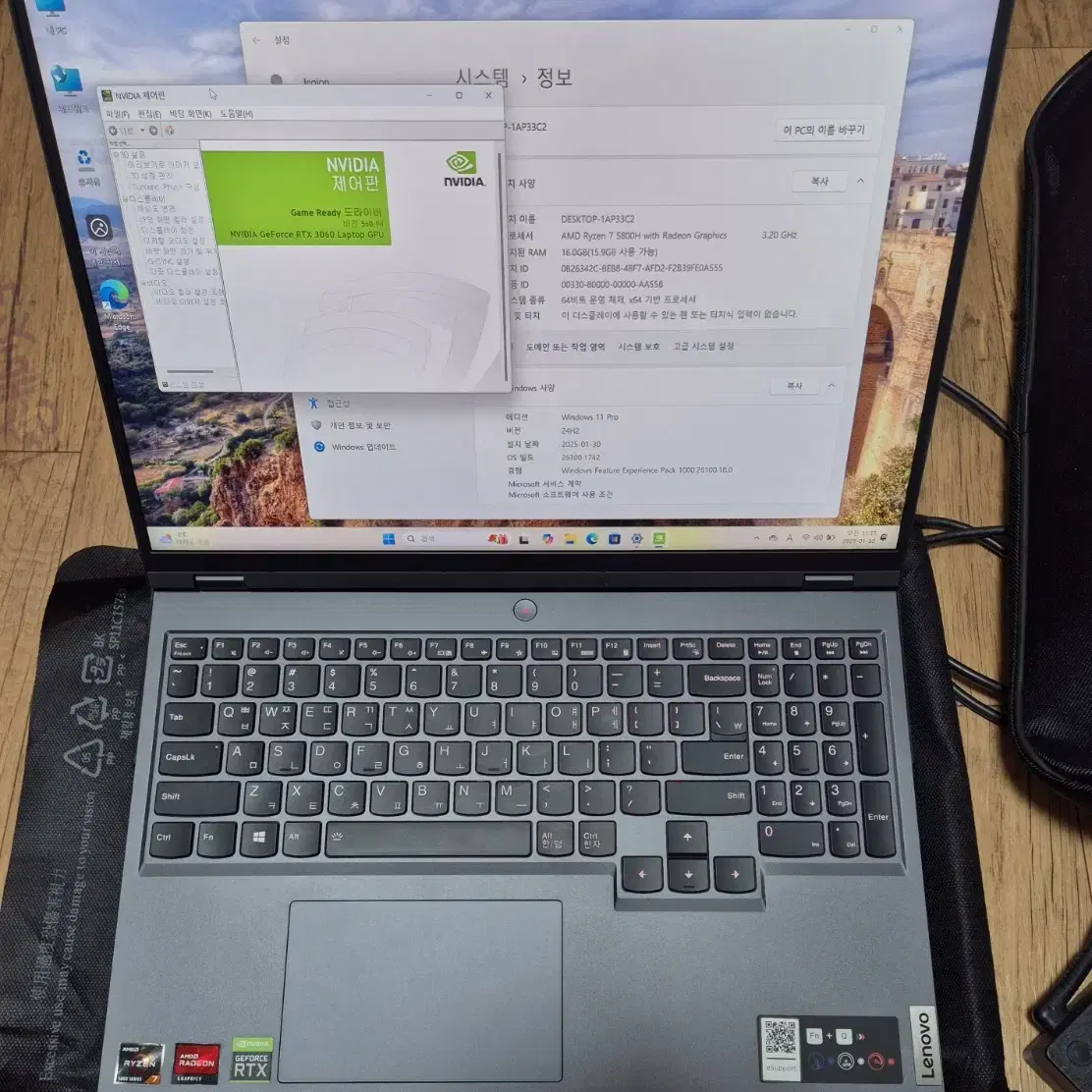 레노버 리전5 프로 16ACH RTX3060 16인치 게이밍 노트북