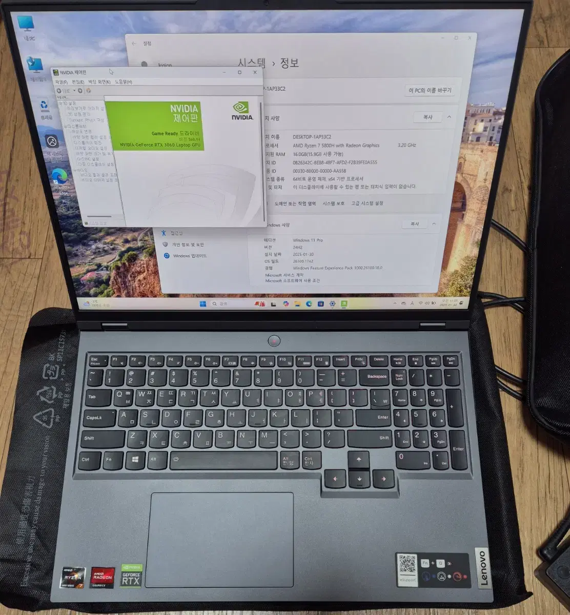 레노버 리전5 프로 16ACH RTX3060 16인치 게이밍 노트북