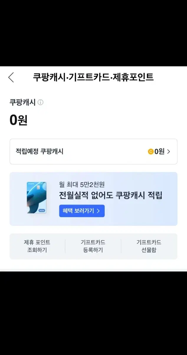 쿠팡 기프트 캐시 쿠폰     현금처럼사용가능