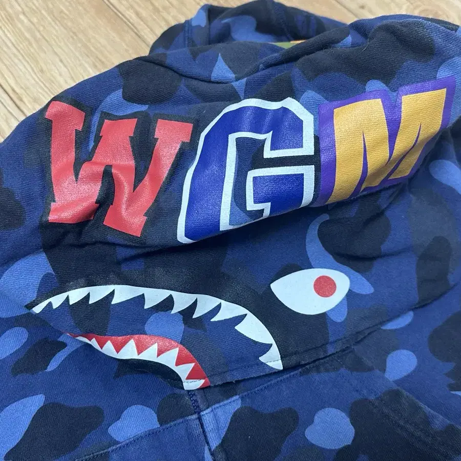 -판매완료- 베이프 bape 샤크후드 블루 키즈 160