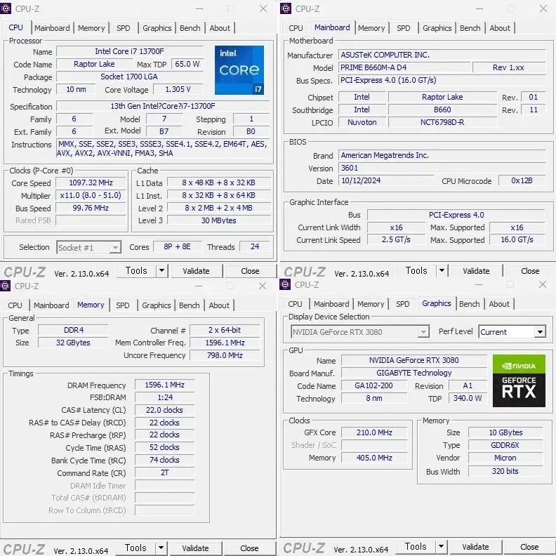 초고사양(인텔i7 13700F/RTX3080)컴퓨터본체