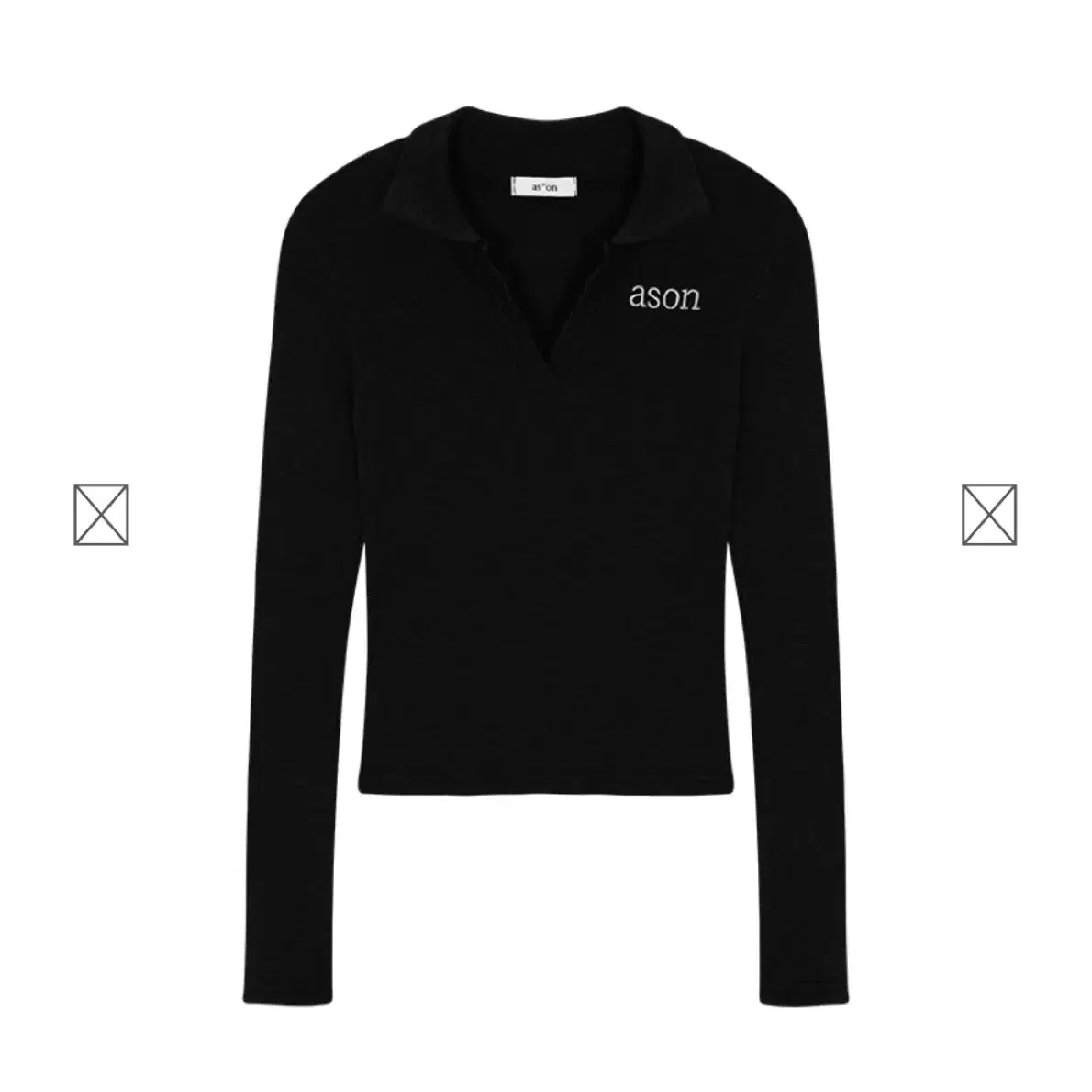 애즈온 IVY COLLAR LONG SLEEVE 롱슬리브 블랙