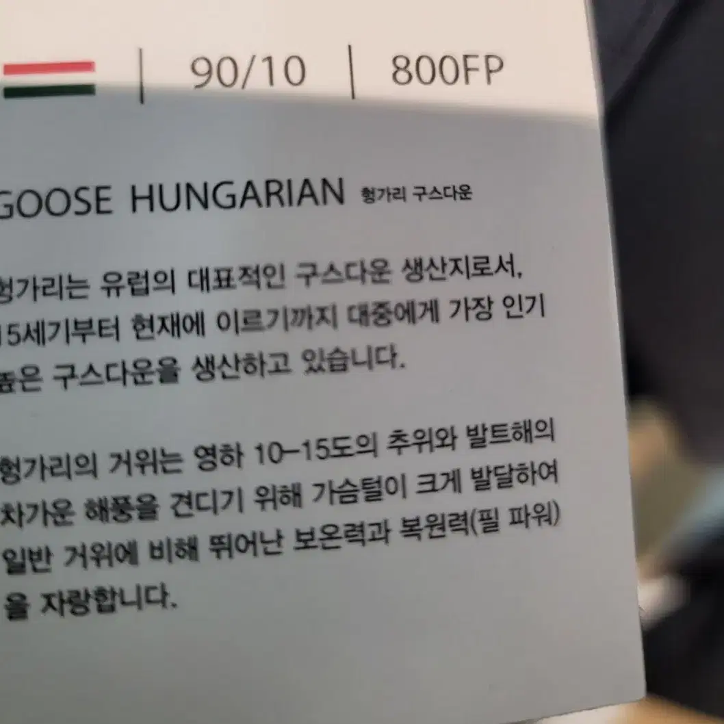 갤럭시 수젤로 헝가리구스 필파워 800 (정가 89만원)