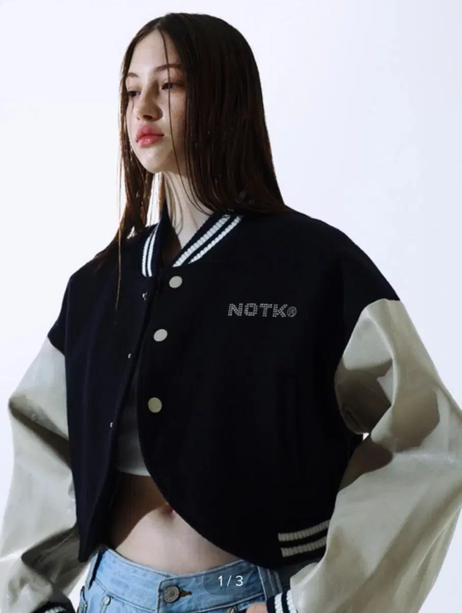 NATOIN CROP VARSITY JACKET