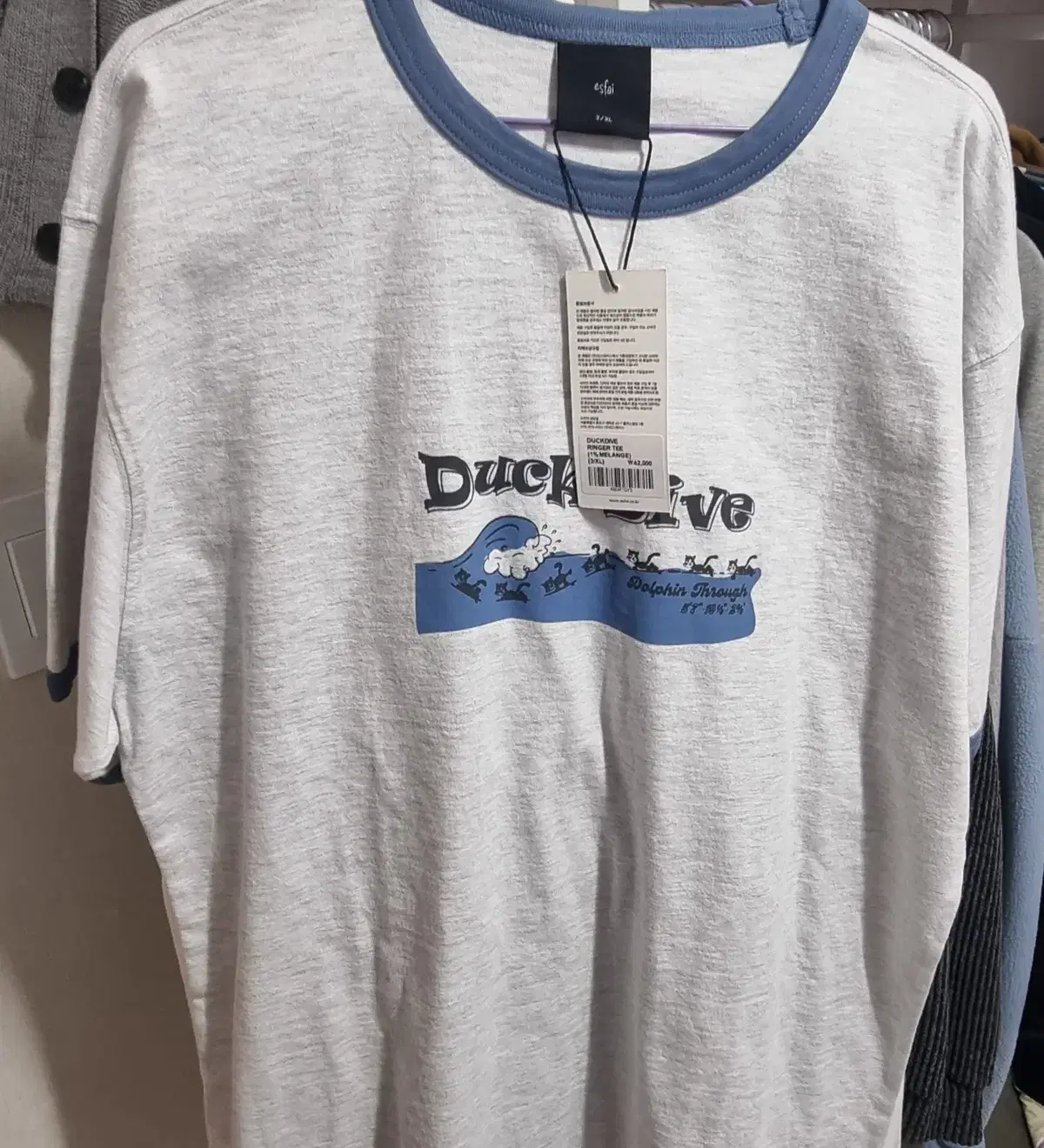 에스파이 duck dive3 ringer tee 티셔츠 판매 xl 사이즈