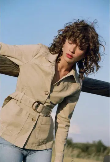 rouje 베이지 벨트 재킷