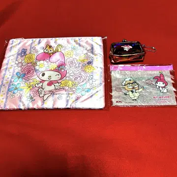 산리오 마이멜로디 플랫 케이스 미니 파우치 지갑 3개 세트