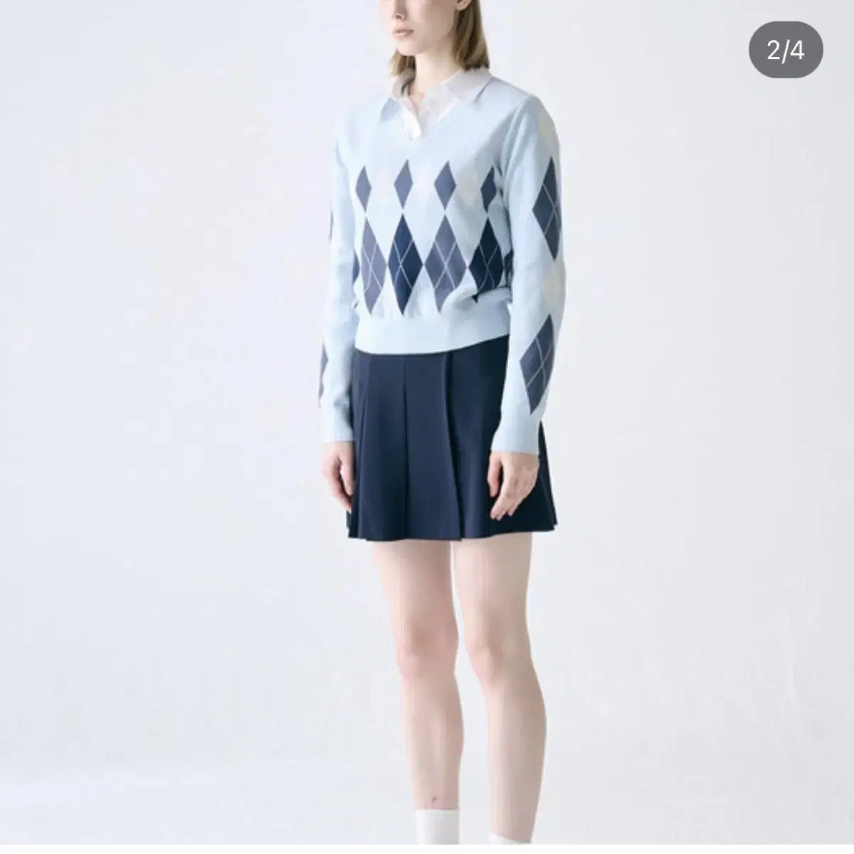 프론트로우 Argyle Knit Pullover 아가일니트풀오버봄가을니트