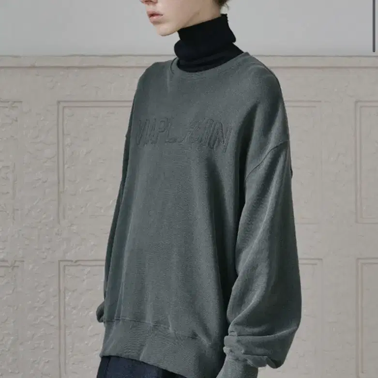 Via Logo boxi sweat shirt (Charcoal)