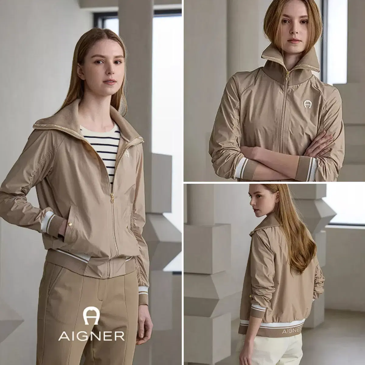 아이그너 AIGNER 24SS 로고 포인트 집업 자켓