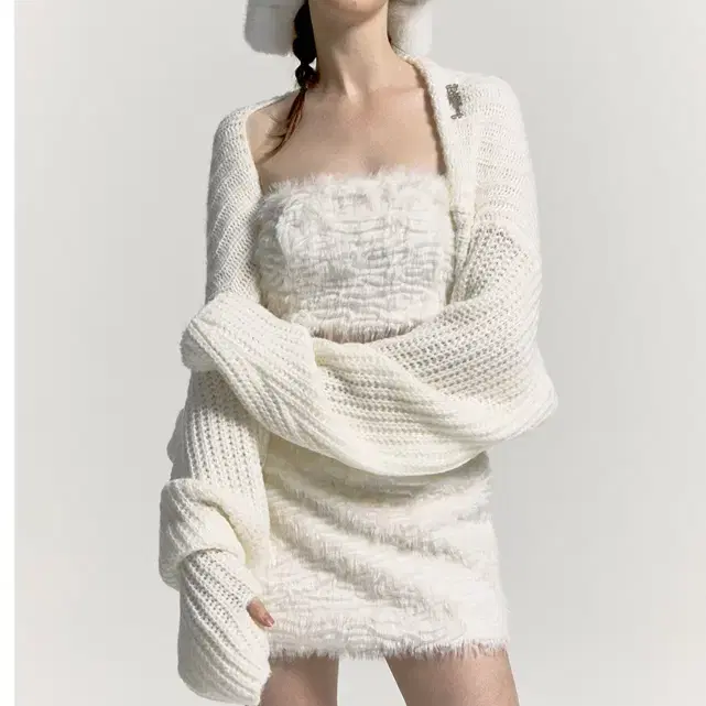 새상품)카시코Women Bolero Knit Cardigan Ivory