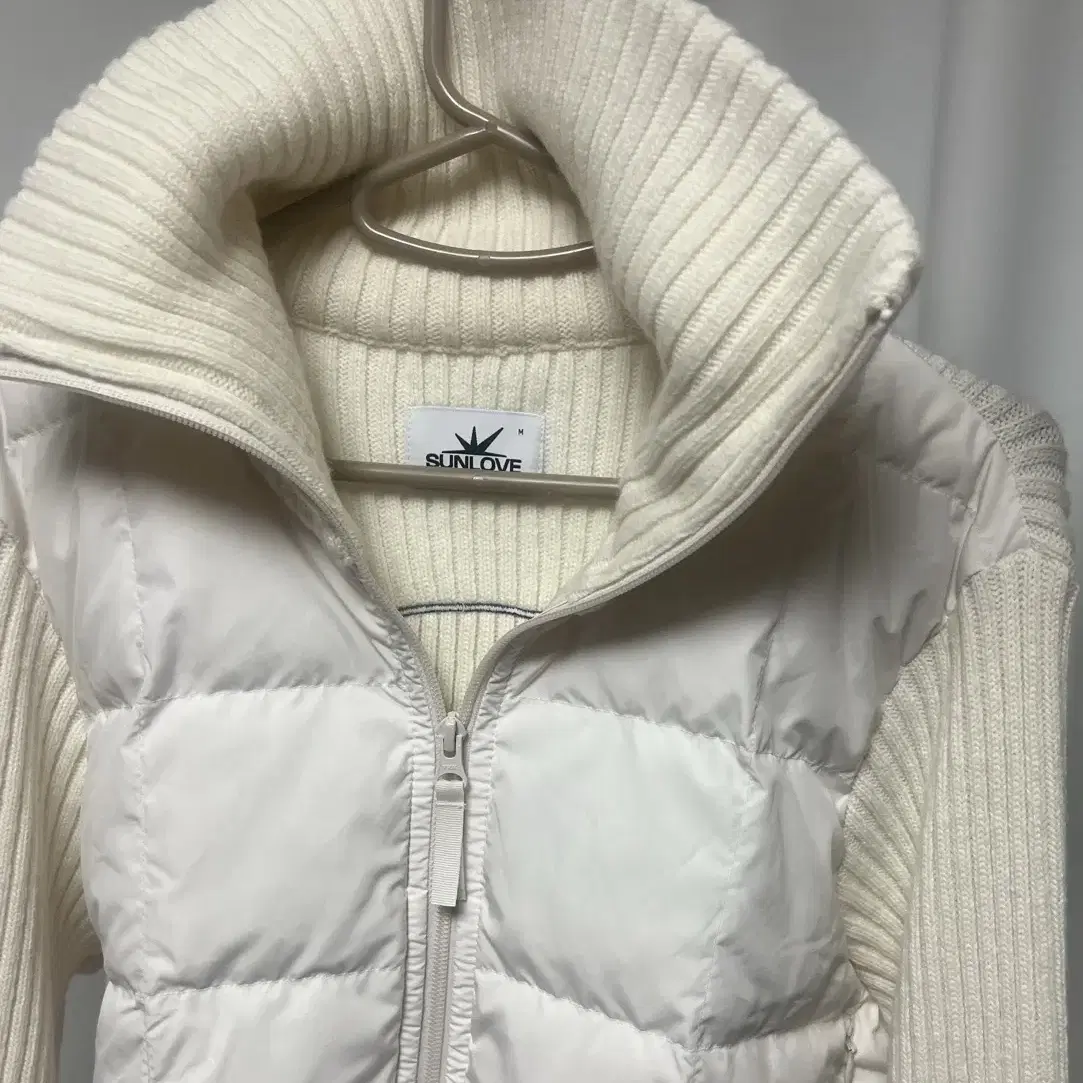 썬러브) Heart Hybrid Down Jacket Ivory