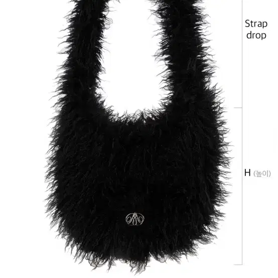 리끌로우 퍼 크로스백 블랙 RC PLUSH FUAX FUR BAG BLA