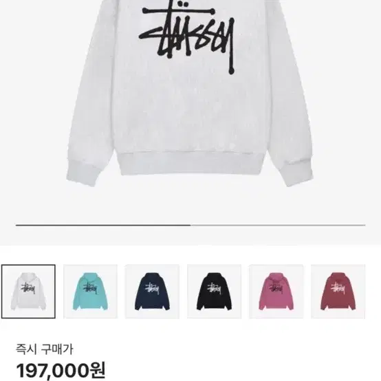 Stussy Basic Stussy Hoodie Ash Heather