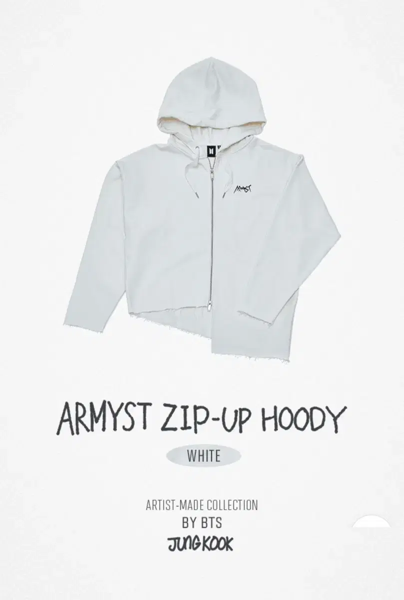 Jung Kook] ARMYST Zip-Up Hoody [White]