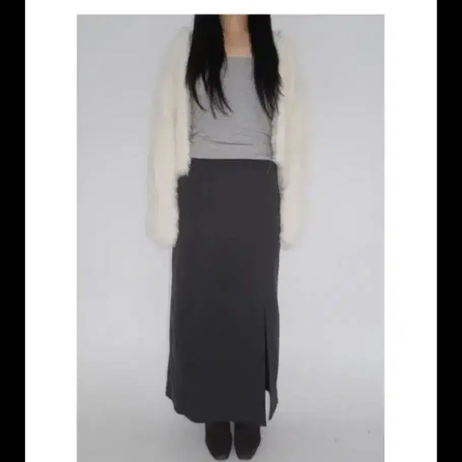 아워캐비넷 winter slit long skirt