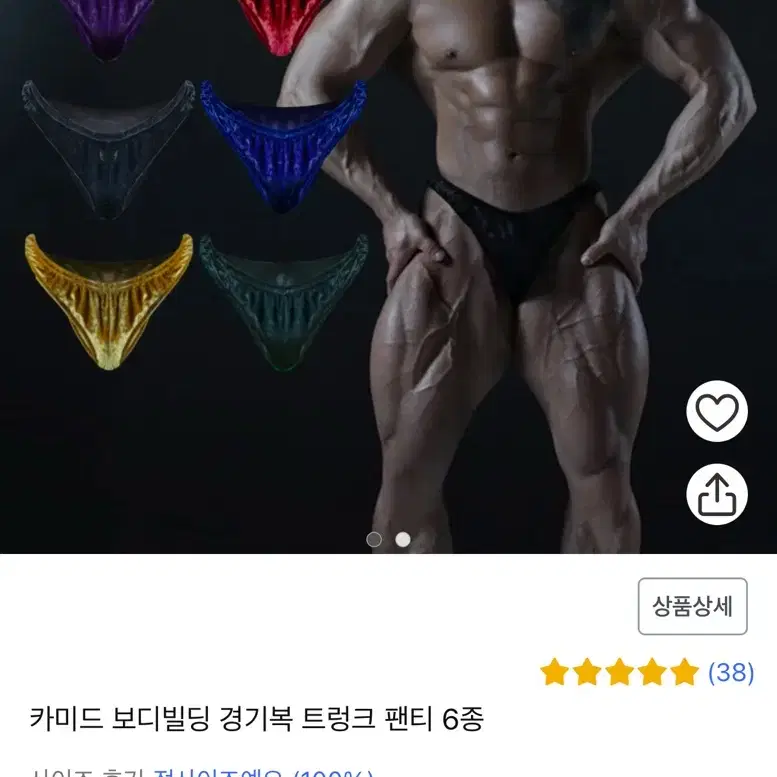 카미드 보디빌딩 경기복 트렁크 팬티 M 블랙