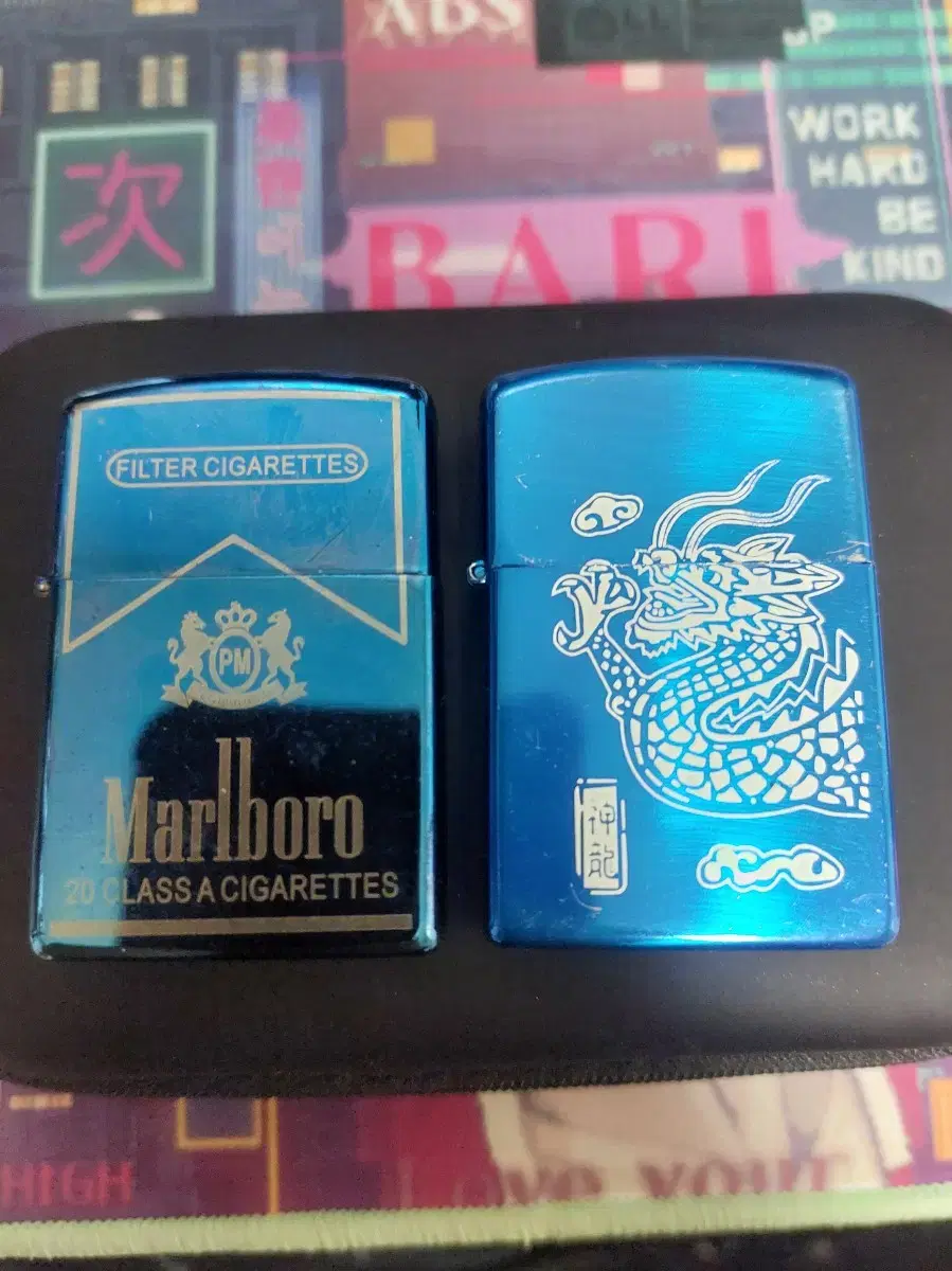 파랑색 Marlboro 청룡 지포라이터