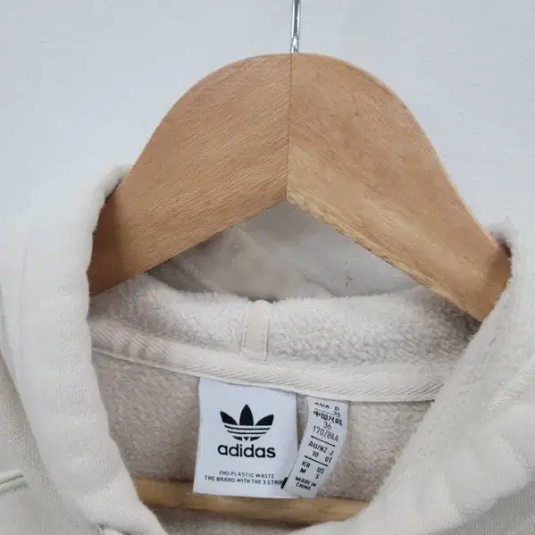 아디다스 Adidas 크림 크롭 후드티 공용 M T050