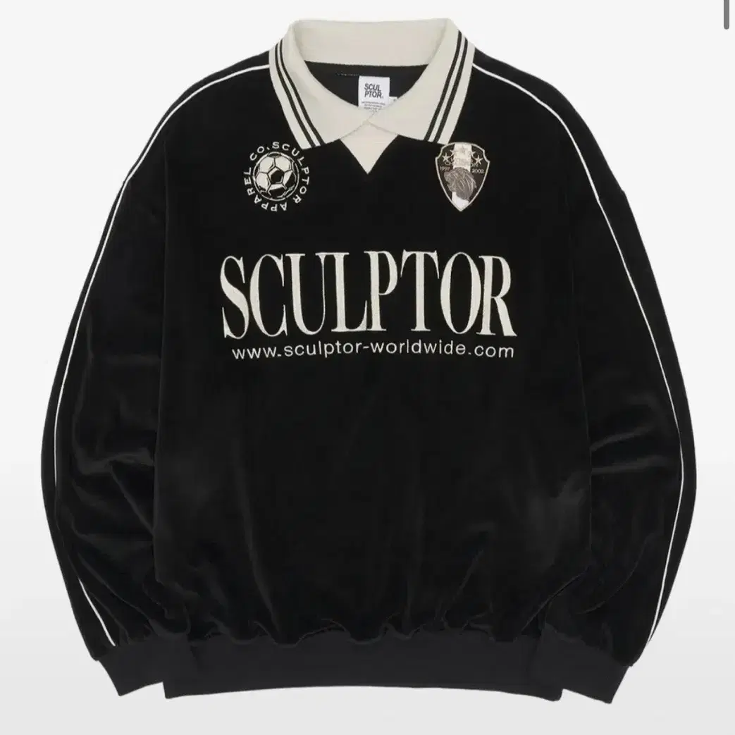 스컬프터 Velour Soccer Jersey Black