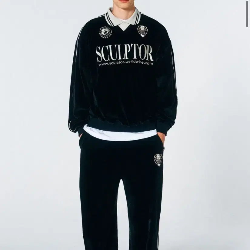 스컬프터 Velour Soccer Jersey Black