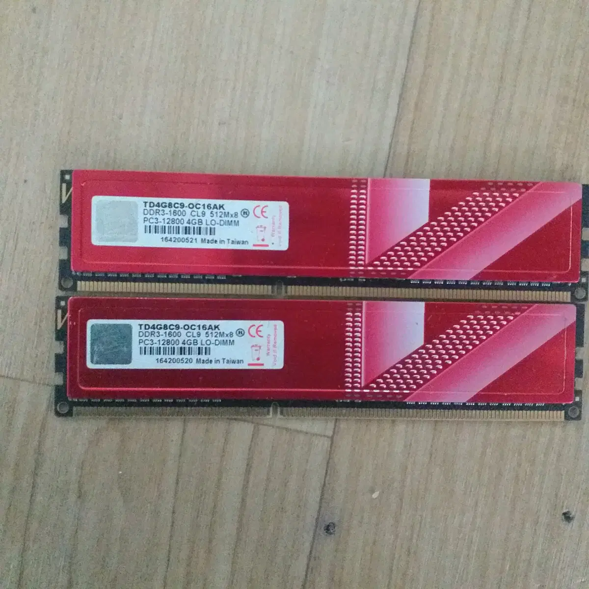 외산 데스크탑용  DDR3 12800 4G 2개